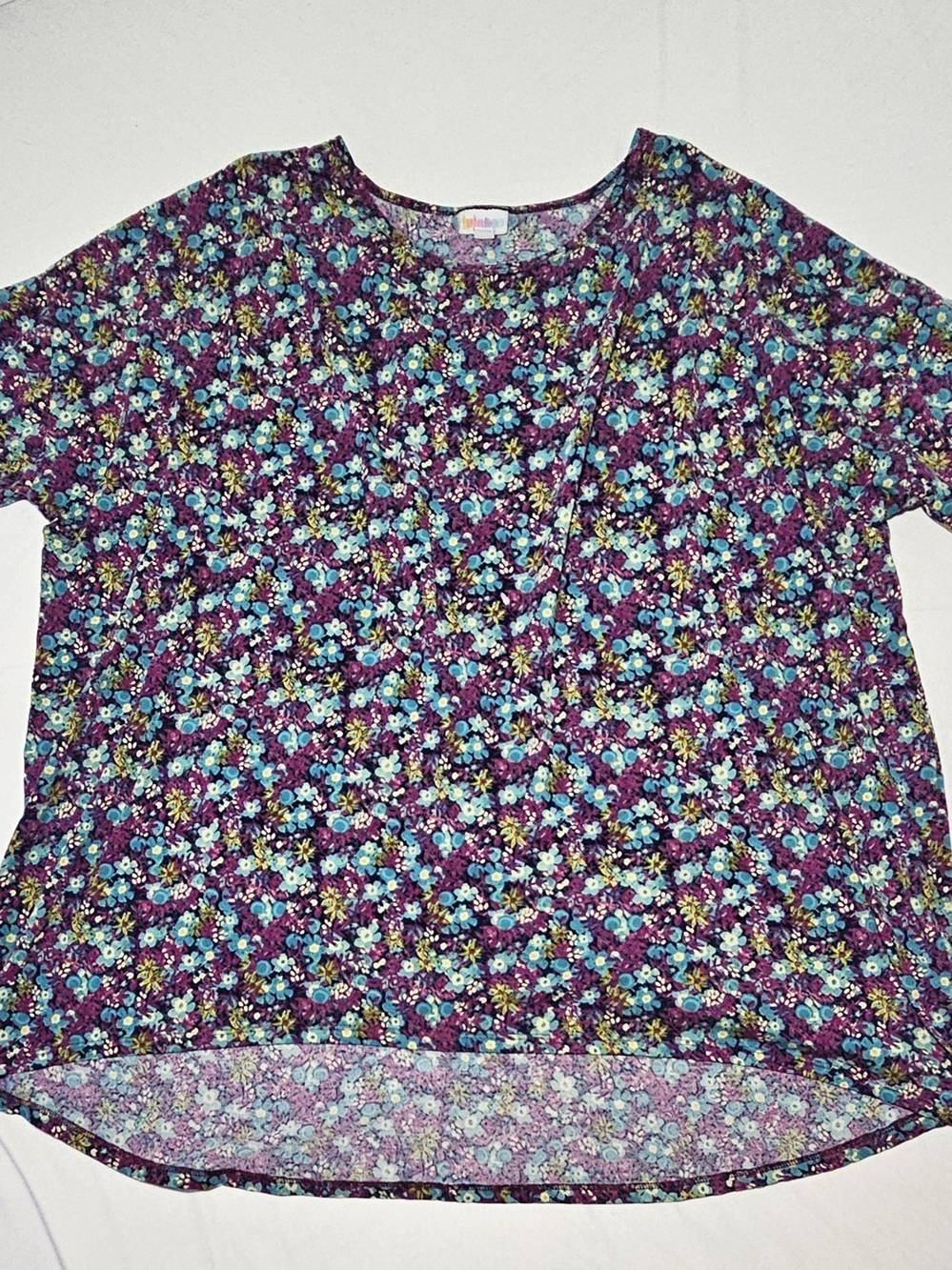 LuLaRoe Womens 3XL Floral Print Short Sleeve Blouse
